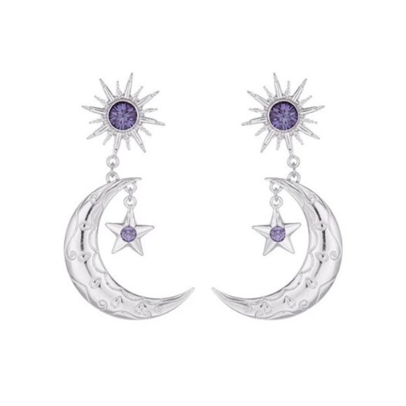 Celestial Crystal Earrings in Silver - Picture 2 of 2
